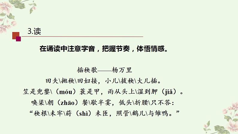 2022-2023学年统编版高中语文必修上册6.2《插秧歌》课件14张05