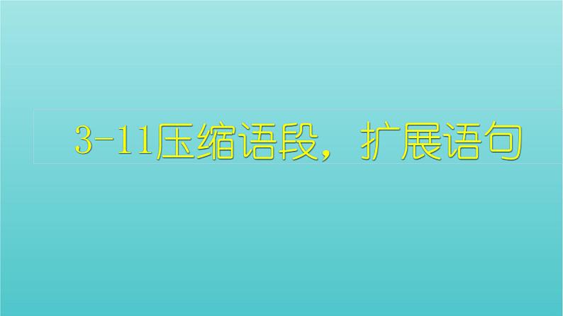 高考语文二轮复习3语言文字运用11压缩语段扩展语句课件01