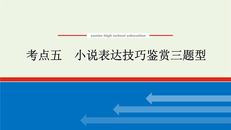 高考语文二轮复习专题6文学类文本阅读小说2.5小说表达技巧鉴赏三题型课件01