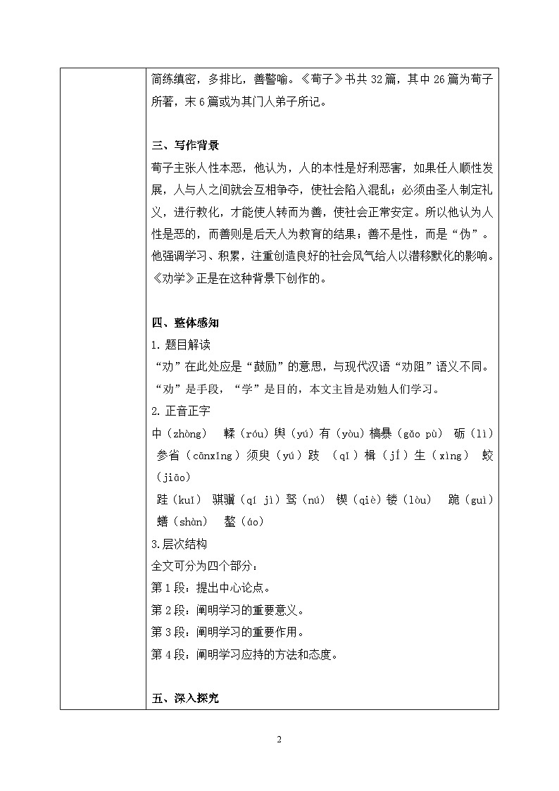 第六单元第一节《劝学》第一课时课件+教案02