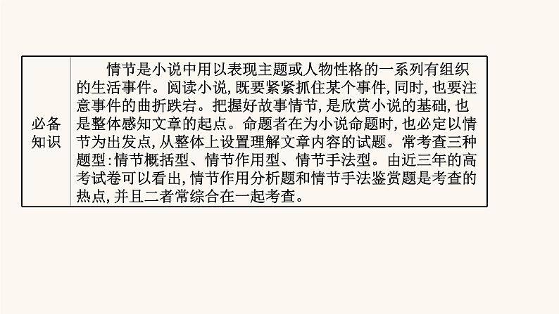 高考语文一轮复习专题1现代文阅读专题3文学类文本阅读一小说阅读第2节鉴赏小说情节课件02