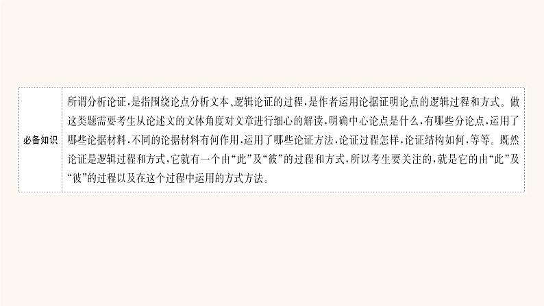 高考语文一轮复习专题1现代文阅读专题1论述类文本阅读第3节分析文本论证课件02