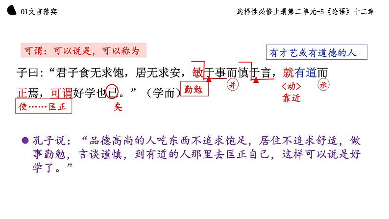 2021-2022学年统编版高中语文选择性必修上册5.1《论语》十二章 课件48张05