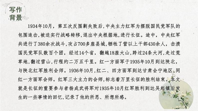 2022-2023学年统编版高中语文选择性必修上册2.1《长征胜利万岁》课件25张04