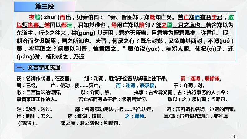 2021-2022学年统编版高中语文必修下册2《烛之武退秦师》课件26张第4页