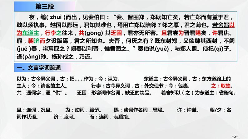 2021-2022学年统编版高中语文必修下册2《烛之武退秦师》课件26张第5页