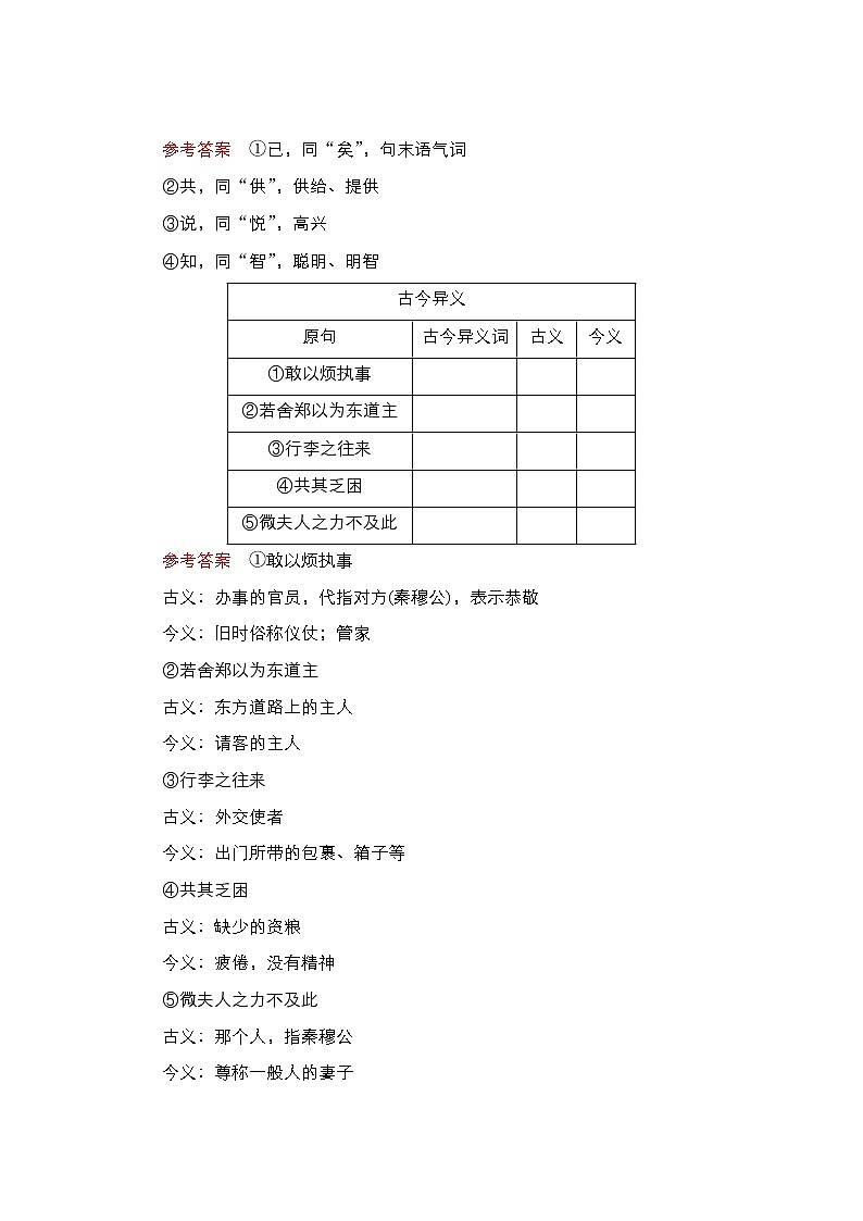 统编版高中语文必修下册--导学案第2课　烛之武退秦师02