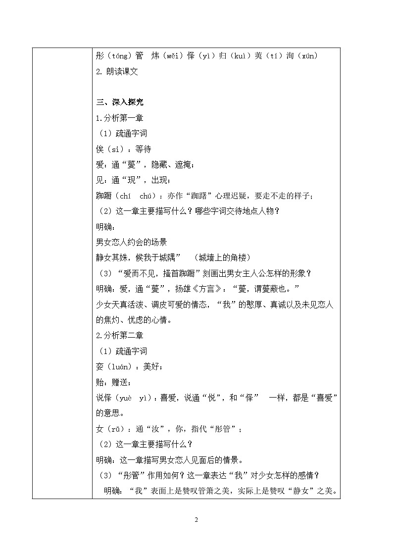 古诗词诵读第一节《静女》课件+教案02
