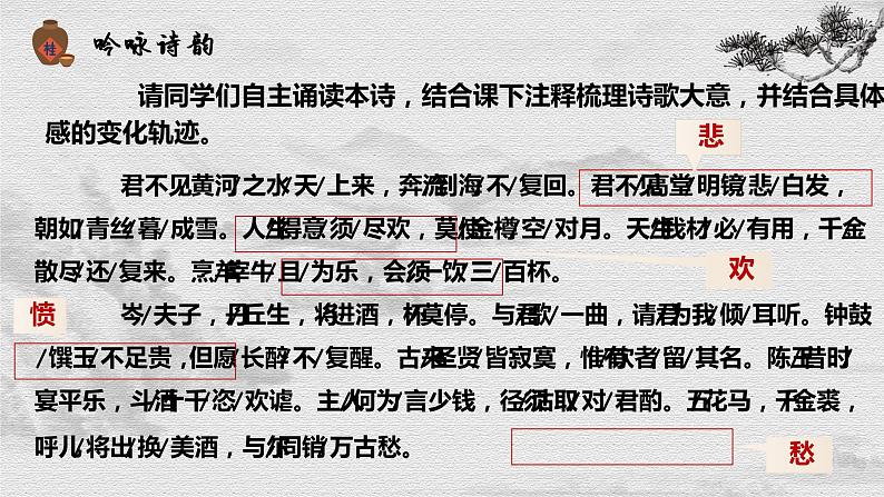 2022-2023学年统编版高中语文选择性必修上册古诗词诵读《将进酒》课件22张第7页