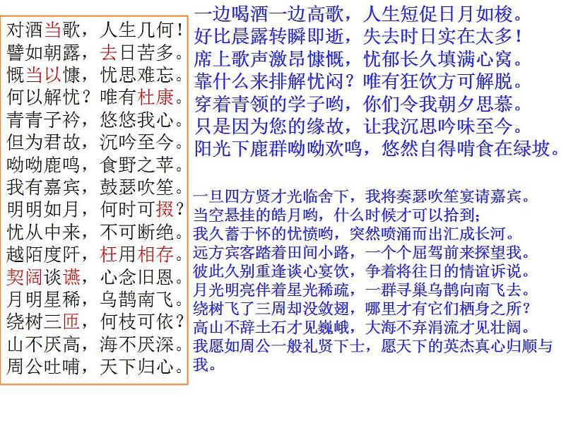 2022-2023学年统编版高中语文必修上册 7.1《短歌行》课件18张第8页