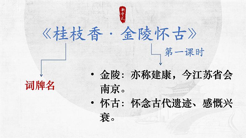 2021-2022学年统编版高中语文必修下册《桂枝香•金陵怀古》课件37张第1页