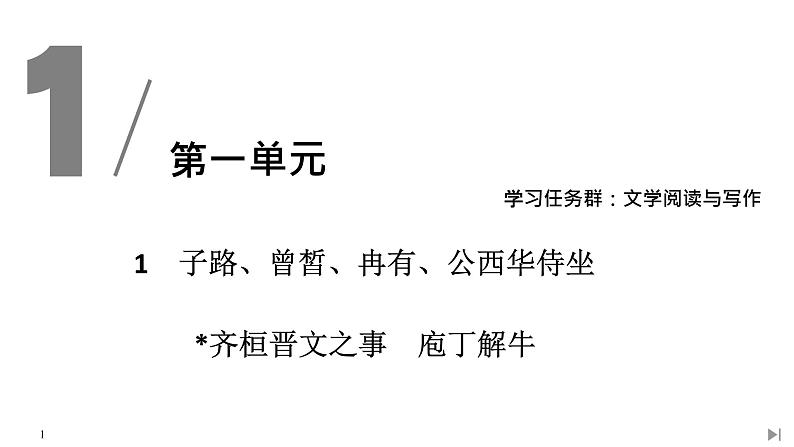 高中语文必修下 1 子路、曾皙、冉有、公西华侍坐 齐桓晋文之事 庖丁解牛第1页