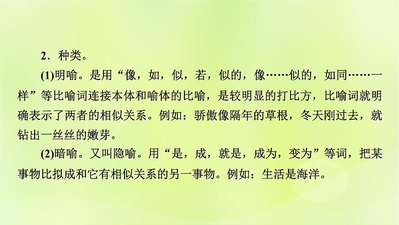 2023版高考语文二轮复习第3部分语言文字运用专题6语言文字运用Ⅰ第3讲修辞课件第4页