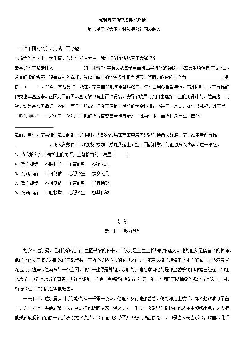 1.3.8《大卫·科波菲尔（节选）》课件+教案+练习01