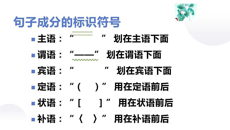 2022—2023学年统编版高中语文必修上册基础语法-句子成分 课件66张第8页