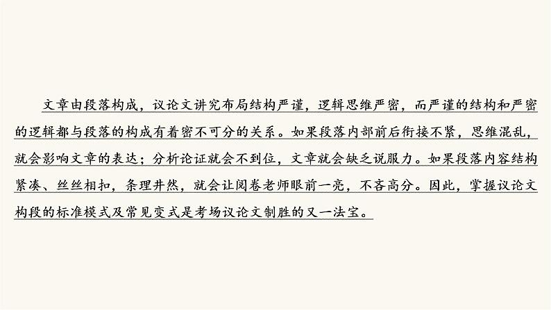 高考语文二轮复习写作专题45完全段的写作PPT课件03