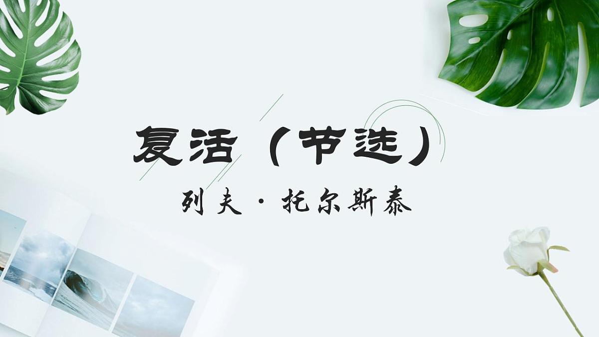 2022-2023学年统编版高中语文选择性必修上册9《复活（节选）》课件38张第1页