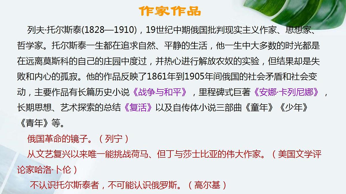 2022-2023学年统编版高中语文选择性必修上册9《复活（节选）》课件38张第4页