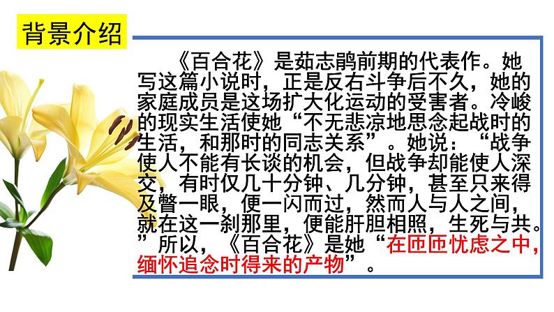 2022-2023学年统编版高中语文必修上册3.1《百合花》课件38张第4页