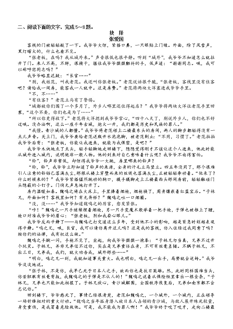 高中语文高考复习小说阅读专项练习（附参考答案和解析）第3页