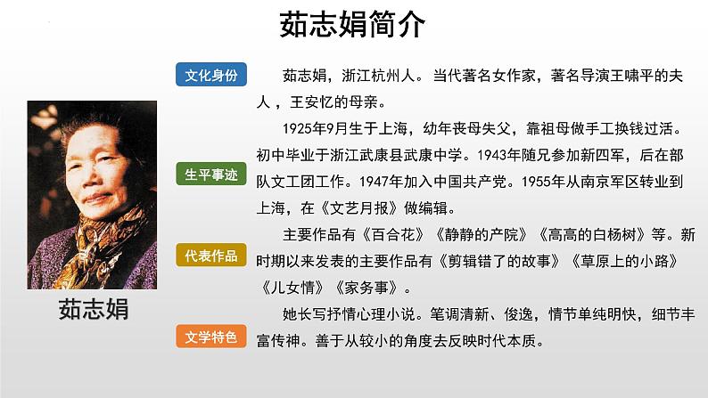 2022-2023学年统编版高中语文必修上册3.1《百合花》课件23张第3页