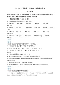 2022济南长清一中高一上学期期中考试语文试题含解析