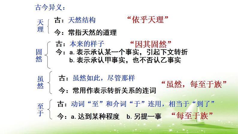 2021-2022学年统编版高中语文必修下册1-3《庖丁解牛》复习课件24张第5页