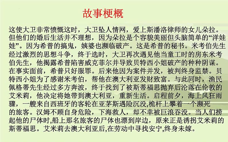 2022-2023学年统编版高中语文选择性必修上册8《大卫 科波菲尔》课件24张07