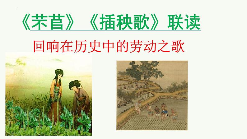 2022-2023学年高中语文统编版必修上册6.《芣苢》《插秧歌》课件73张第1页