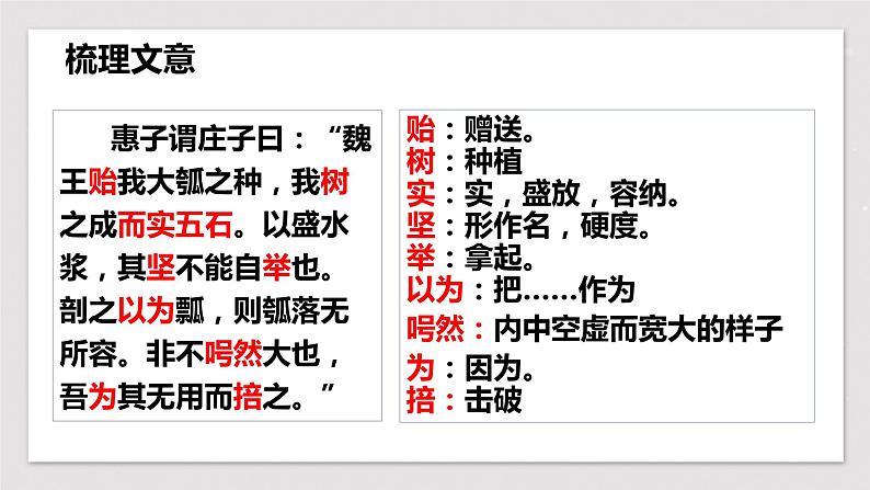 2022-2023学年统编版高中语文选择性必修上册6.2《五石之瓠》课件第7页