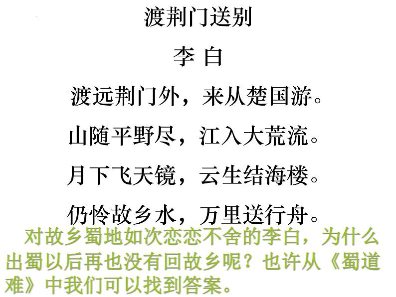 2021-2022学年统编版高中语文选择性必修下册3.1《 蜀道难》课件第4页