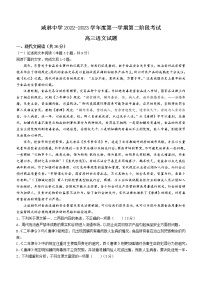 陕西省渭南市华州区咸林中学2022-2023学年高三上学期第二阶段检测语文试题（含答案）