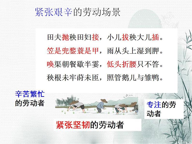 2022-2023学年统编版高中语文必修上册6-2《插秧歌》课件第7页