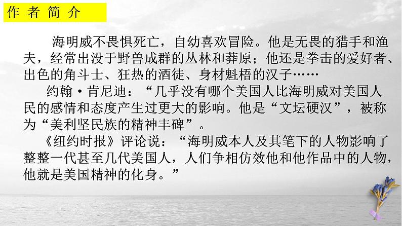 2022-2023学年统编版高中语文选择性必修上册10《 老人与海（节选）》课件04