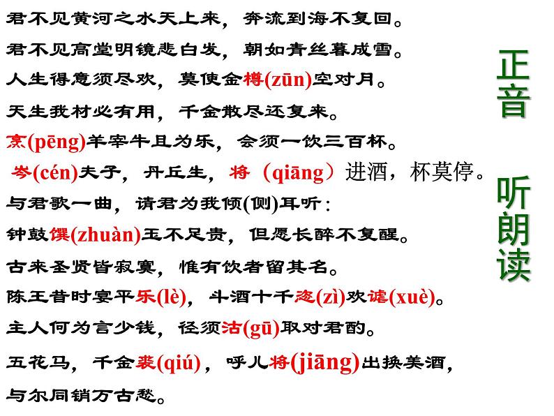 2022-2023学年统编版高中语文选择性必修上册古诗词诵读《将进酒》课件第3页