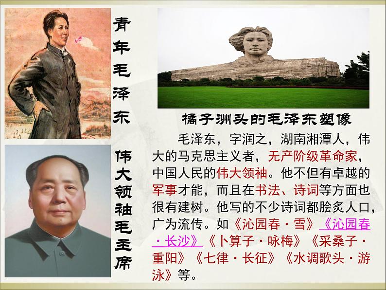 2022-2023学年统编版高中语文必修上册1 《沁园春 长沙》 课件第3页