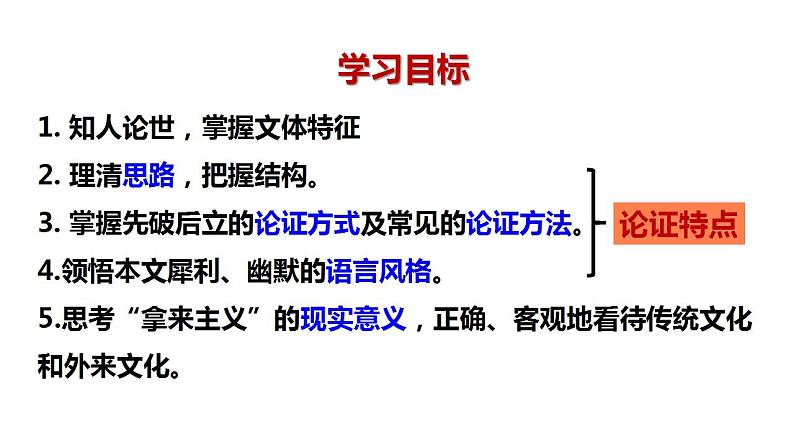 2022-2023学年统编版高中语必修上册12.《拿来主义》课件第4页