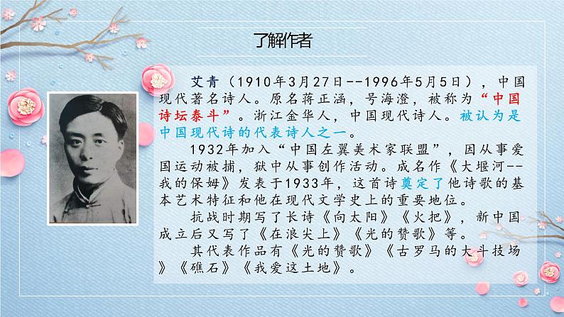 统编版选择性必修下册 6.1 大堰河——我的保姆 课件第4页