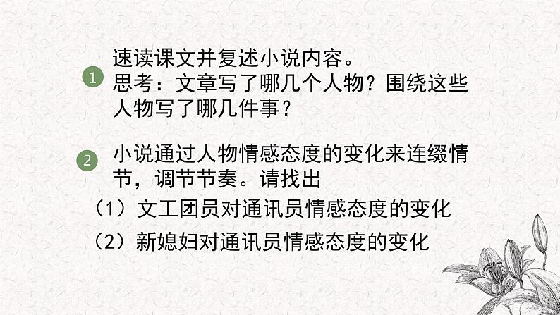 2022-2023学年统编版高中语文必修上册3.1《百合花》课件第5页