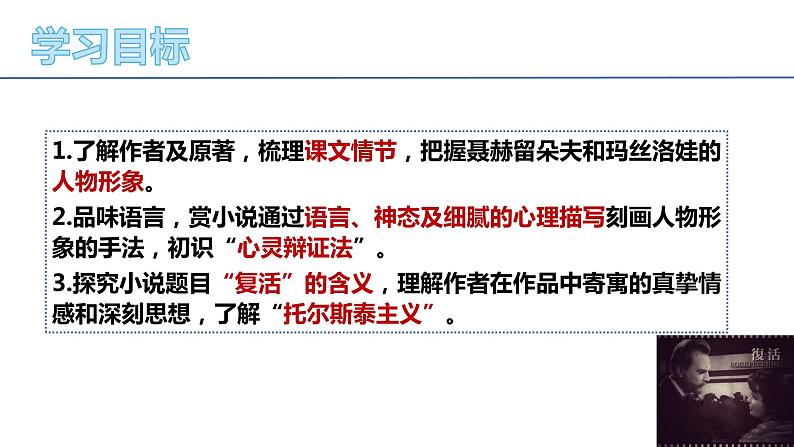 2022-2023学年统编版高中语文选择性必修上册9.《复活（节选）》课件第3页