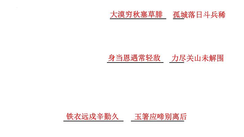 2022-2023学年统编版高中语文选择性必修中册古诗词诵读《燕歌行（并序）》《李凭箜篌引》《锦瑟》《书愤》理解性默写课件07