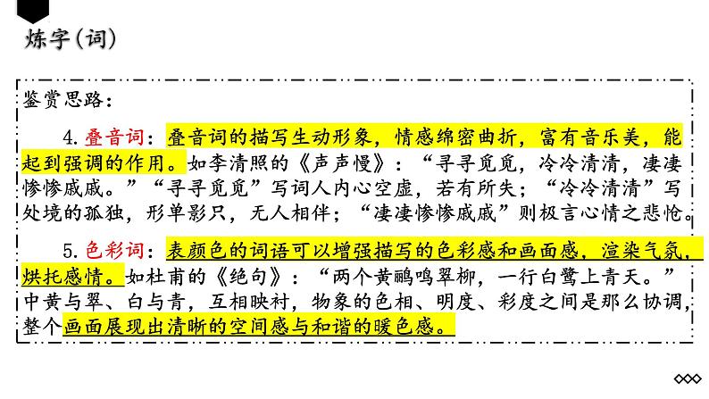 2023届新高考一轮复习诗歌鉴赏之诗歌语言 课件第8页