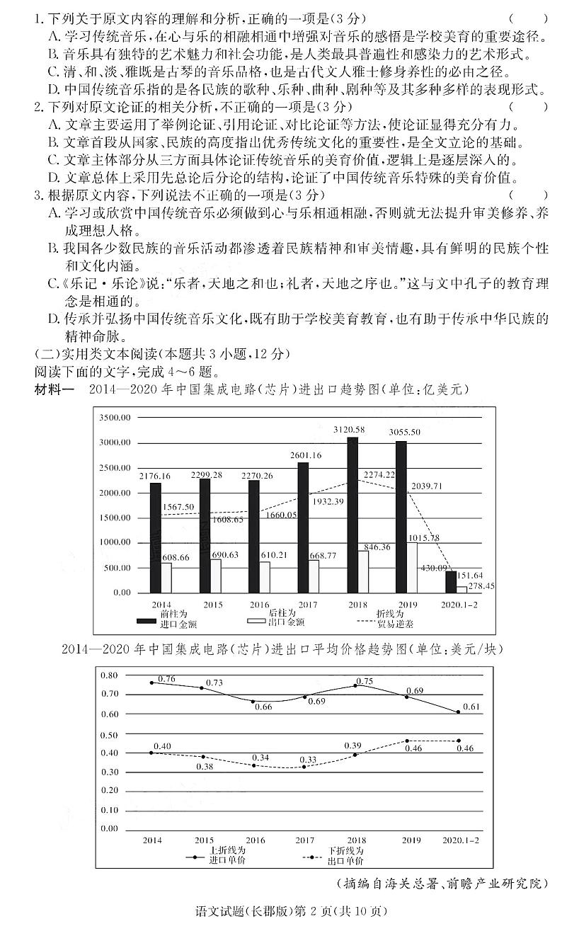 2021永州宁远县一中高三第二次月考语文试卷PDF版含答案第2页