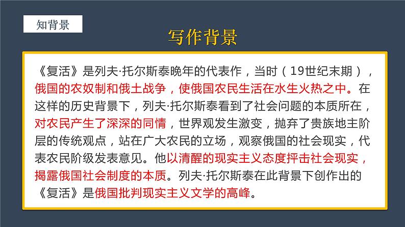 2022-2023学年统编版高中语文选择性必修上册9.《复活（节选）》课件08