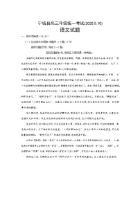 2020赤峰宁城县高三统一模拟（二模）考试语文试题含答案