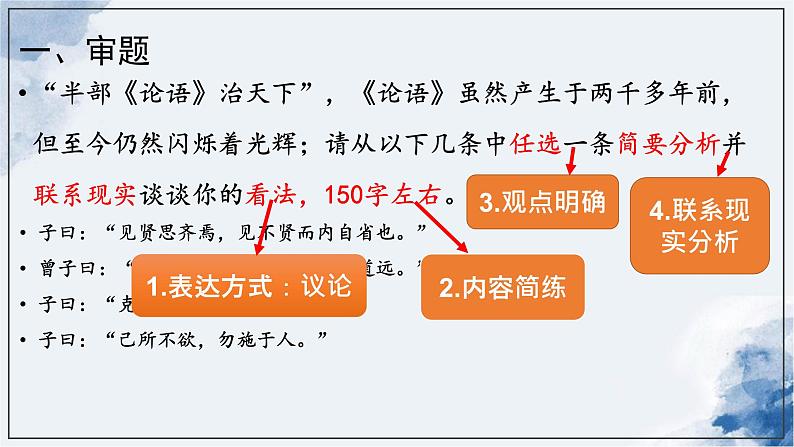 2022-2023学年统编版高中语文选择性必修上册5.1《论语》十二章-多角度分析问题议论微写作 课件第2页