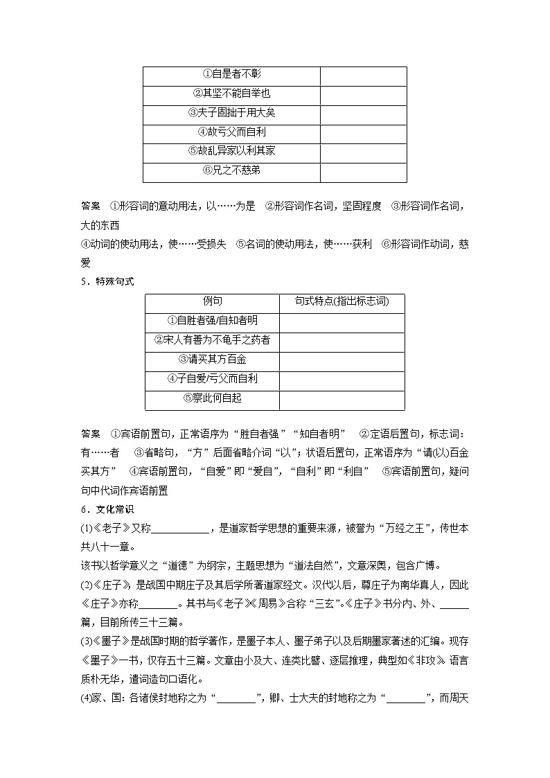 (新高考)高考语文二轮复习第2部分 教材文言文复习 课时27　《〈老子〉四章》《五石之瓠》《兼爱》 (含详解)第3页