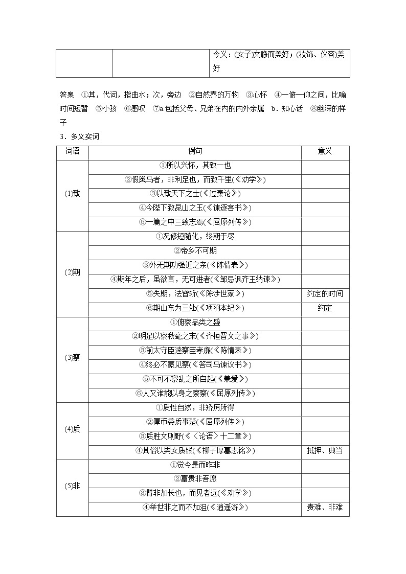 (新高考)高考语文二轮复习第2部分 教材文言文复习 课时31　《兰亭集序》《归去来兮辞并序》 (含详解) 试卷02