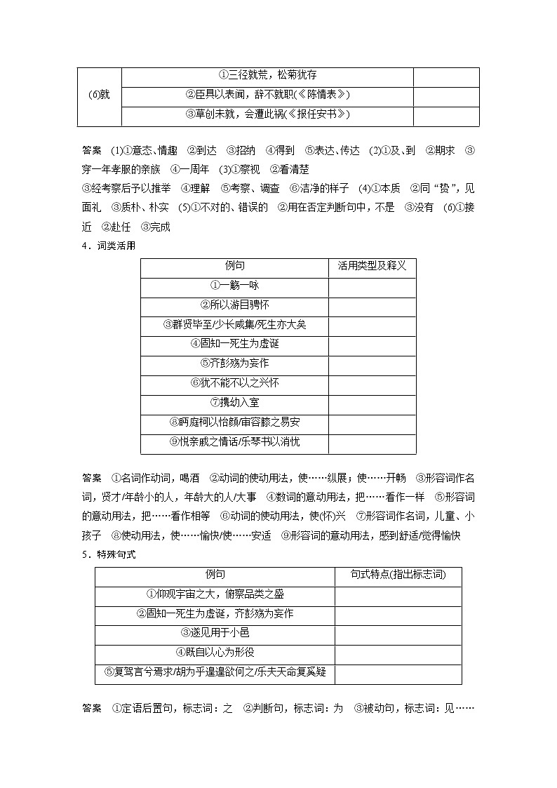 (新高考)高考语文二轮复习第2部分 教材文言文复习 课时31　《兰亭集序》《归去来兮辞并序》 (含详解) 试卷03