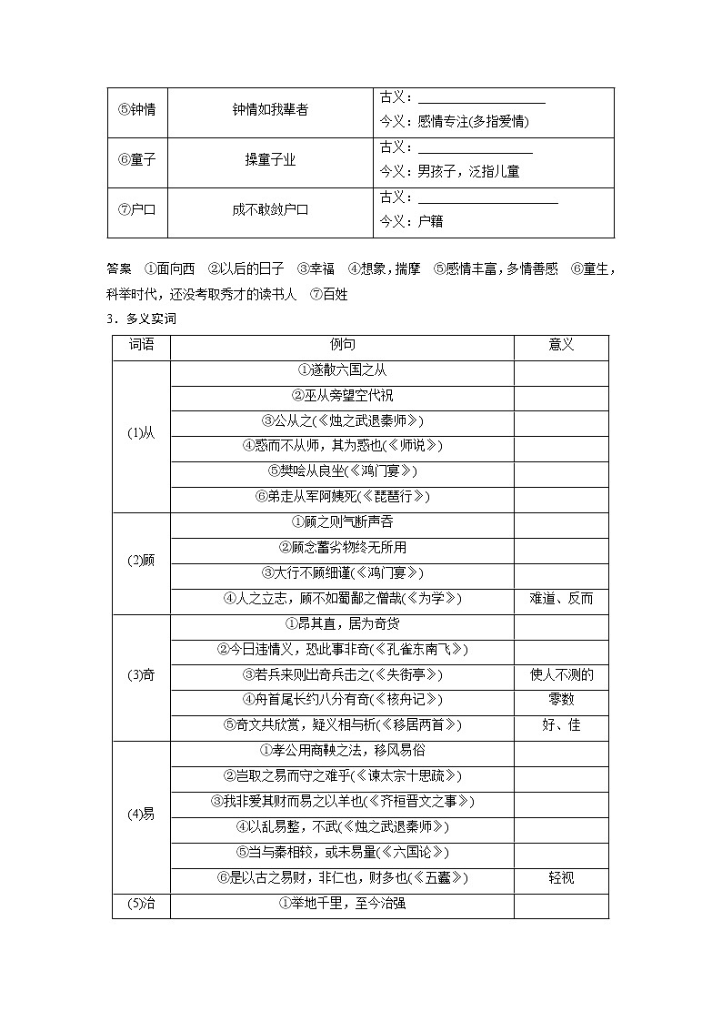 (新高考)高考语文二轮复习第2部分 教材文言文复习 课时23　《谏逐客书》《与妻书》《促织》 (含详解)第2页
